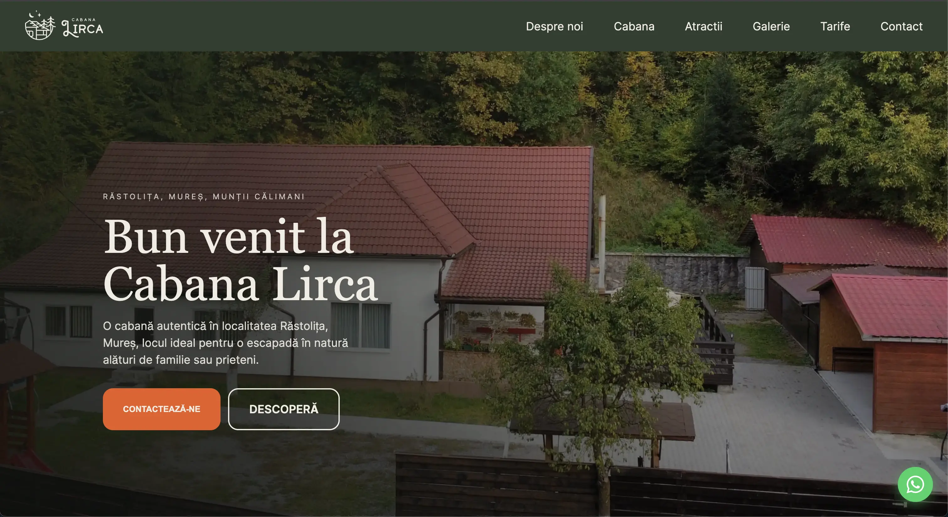 Cabana Lirca — Mountain Cabin Booking Site screenshot